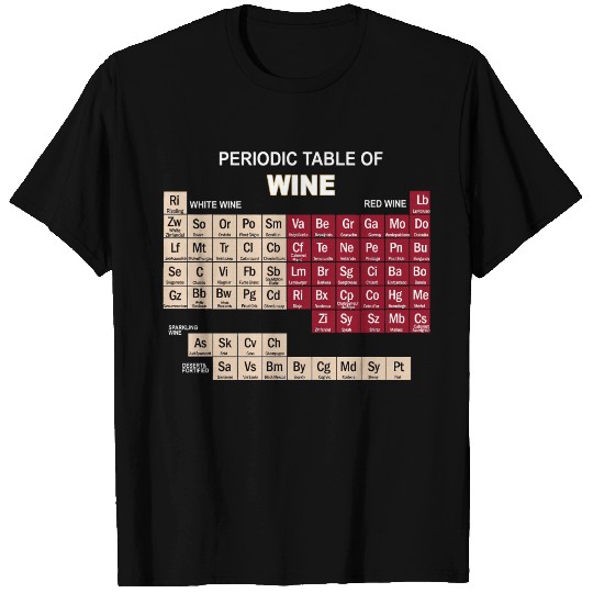 Funny Wine T Shirts Periodic Table of Elements