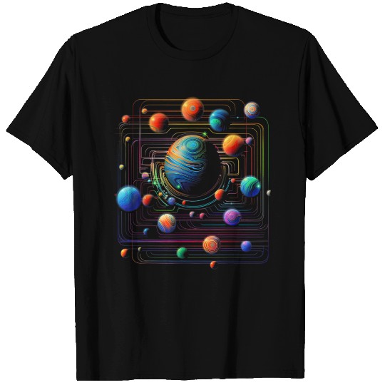 Planet Colorful Geometric Graphic T Shirts
