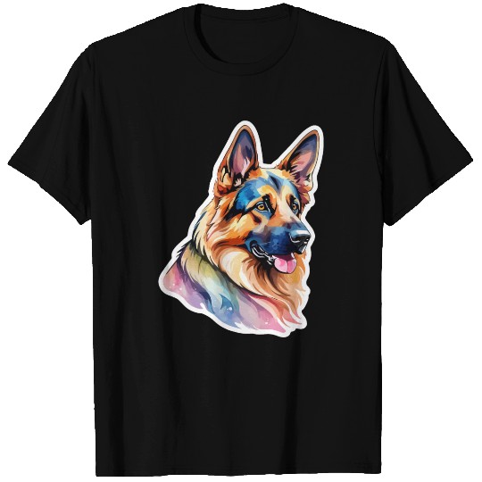 German Shepherd Watercolor T Shirts