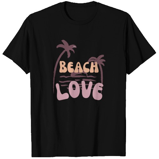 Beach Love Palm Tree Illustration T Shirts
