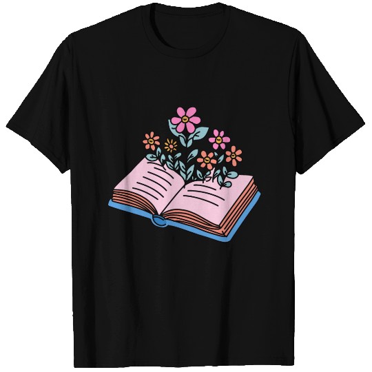 flowers growing from book T Shirts