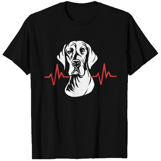 Retro Heartbeat Dog Lover Great Dane Dog T Shirts