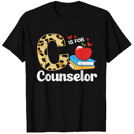 Leopard Print Back To School For School Counselor T Shirts