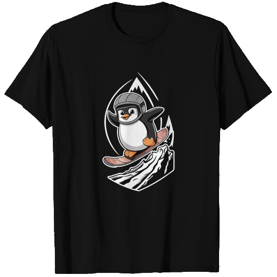Snowboarding Penguin Adventure T Shirts