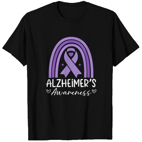 Alzheimer s Awareness Purple Ribbon Month Rainbow T Shirts
