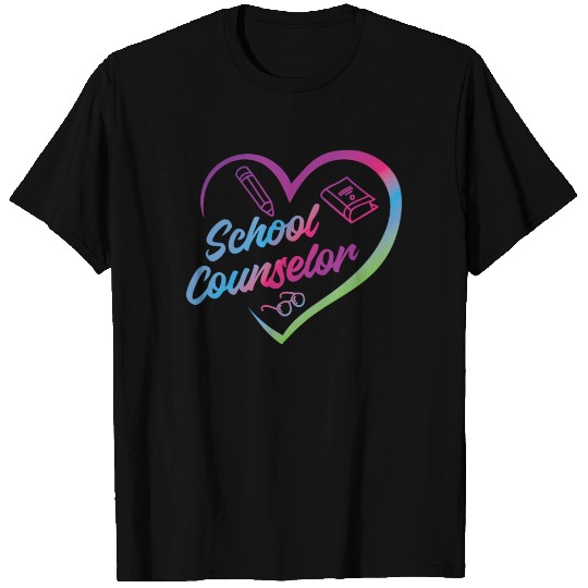 School Counselor Heart Watercolor T Shirts