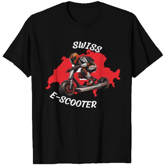 Swiss e-scooter rider Switzerland sport desing T Shirts