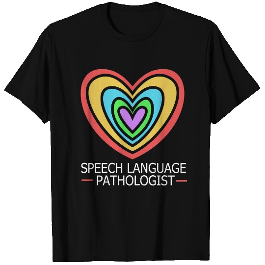 Retro Colorful Heart Speech Language Pathologist T Shirts
