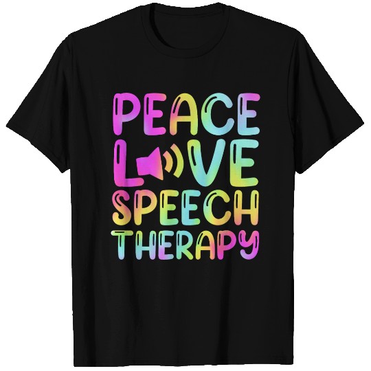 Retro Groovy SPL Peace Love Speech Therapy T Shirts