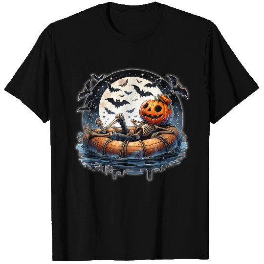 Halloween Skeleton Funny Pumpkin Beach Vacation T Shirts
