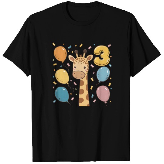 3rd Birthday Giraffe Children's Birthday T Shirts