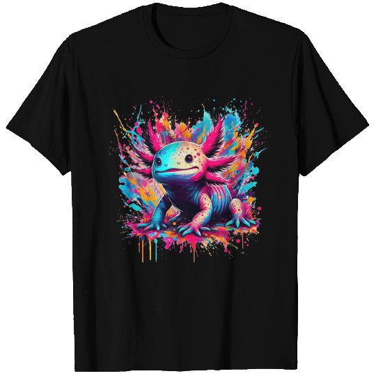 Colorful Kawaii Axolotls of the World Art Axolotl T Shirts