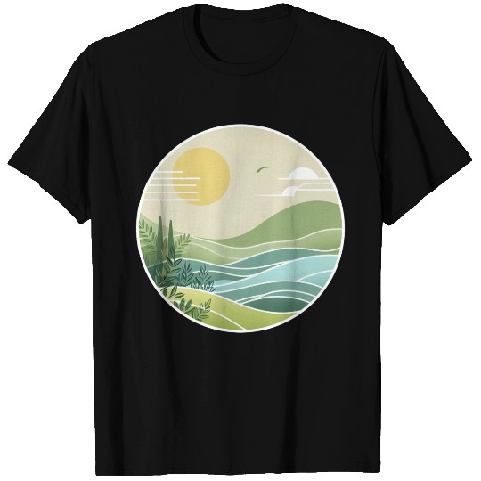 The Peaceful Green Hills T Shirts