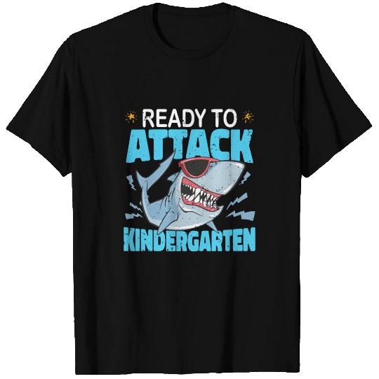 Kids Shark Ready To Attack Kindergarten Kids T Shirts