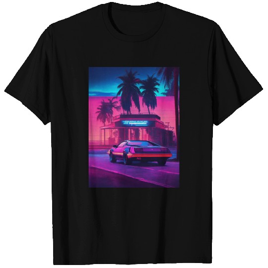 Retro Synthwave Night Drive T Shirts