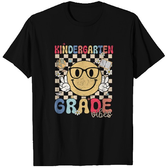 Kindergarten Vibes Retro Back To School Teacher Bo T Shirts