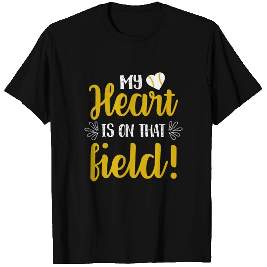My Heart Softball Mom Funny Mommy Mother's Day T Shirts