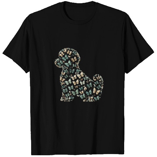 Nature's Harmony: Dog Silhouette of Butterflies T Shirts