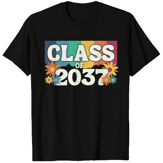 Class of 2037 rainbow color school graduation gift T Shirts