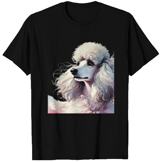 Elegant Poodle in Soft Watercolors T Shirts