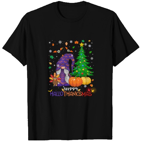 Happy HalloThanksMas Gnomes T Shirts