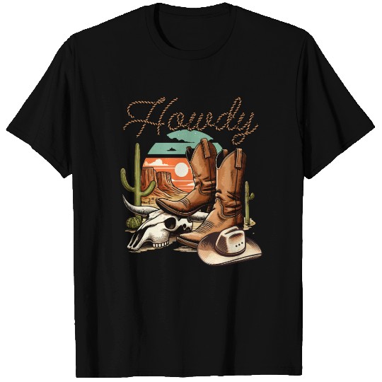cowboy funny women hat wild western rodeo texas T Shirts