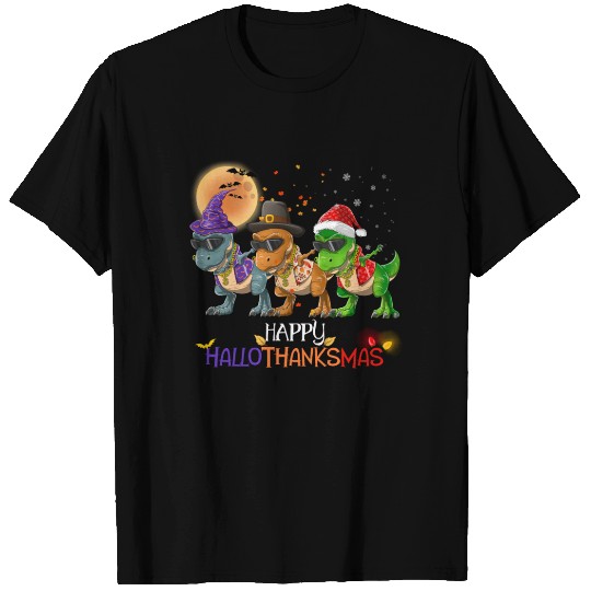 T-Rex Dabbing Dinosaur Rapper Happy HalloThanksMas T Shirts