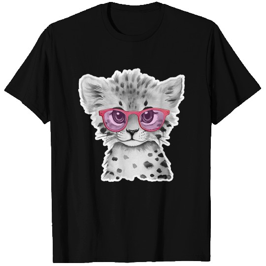 cheetah Animals with Glasses T Shirts