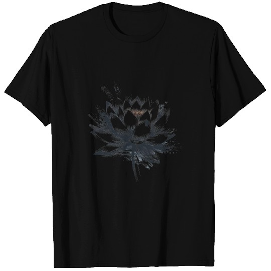 Modern Lotus with Brushstroke Effect T Shirts