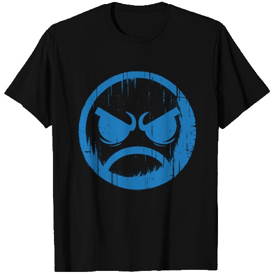 Cool Blue Angry Face T Shirts