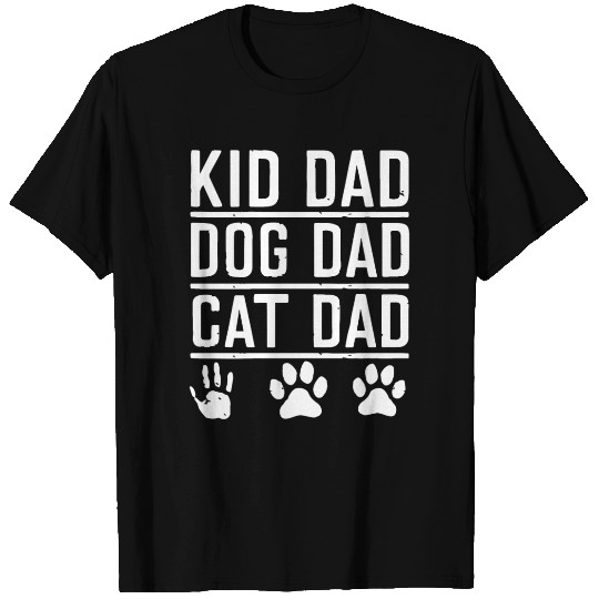 Kid,Dog,Cat Dad Gift Funny Father's Day Daddy T Shirts