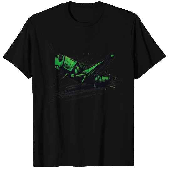 Nature Grasshopper Insect Brushstroke Art 3 T Shirts
