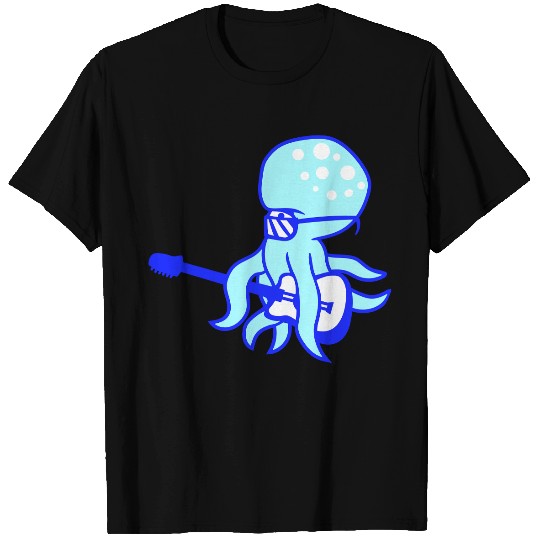 Cool Octopus Kraken Squid Plays Guitar Guitarist T Shirts