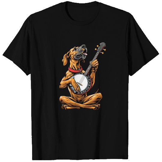 Great Dane Dog Bluegrass Banjo Player T Shirts