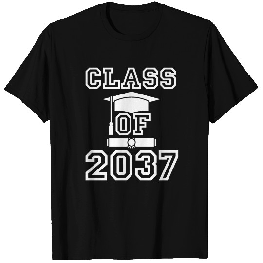 class of 2037 grow with me T Shirts Girl handprint 12th