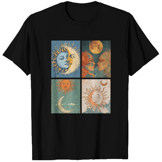 Moon and Sun Tarot Card Designed Look T Shirts