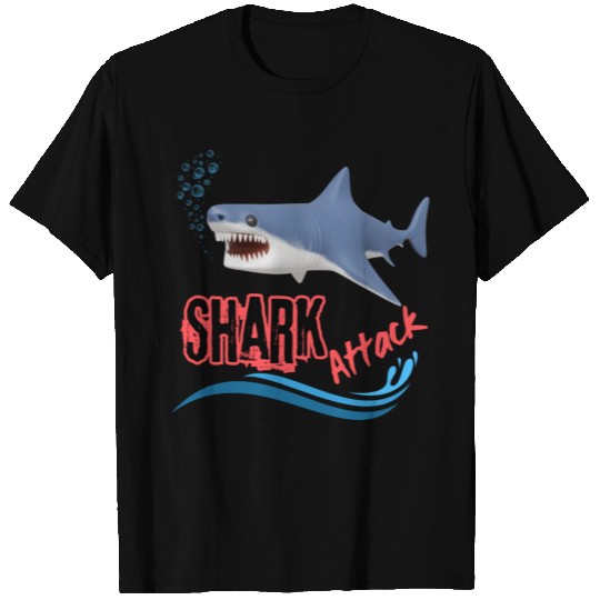 A different unique colorful shark attack design T Shirts
