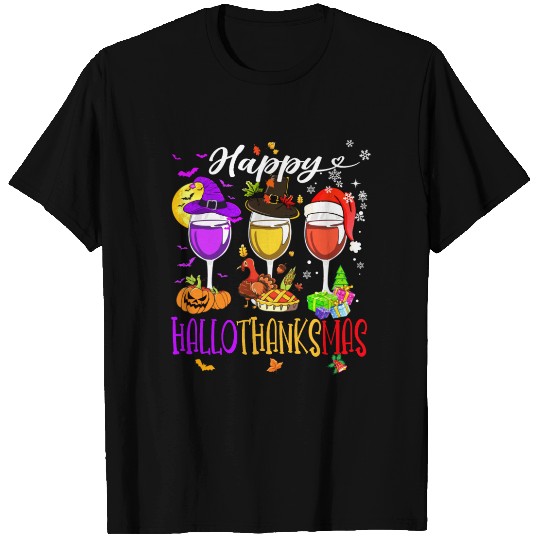 Happy Hallothanksmas Halloween Thanksgiving Xmas T Shirts