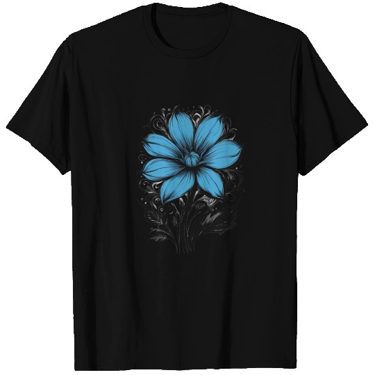 Blue Flower Art GD T Shirts