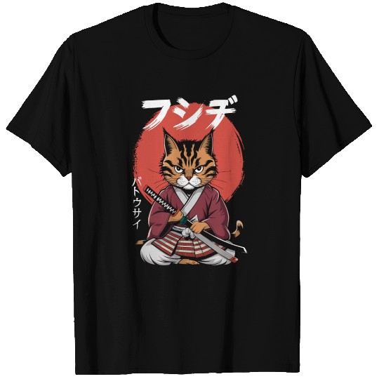 Neko Battousai Samurai Cat Classic T Shirts
