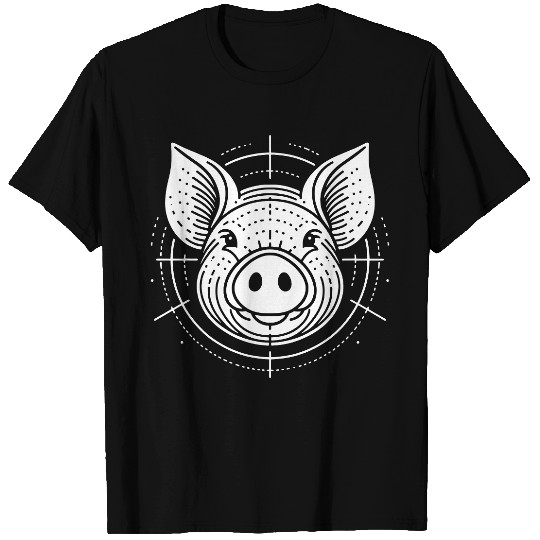 Pig face pigs vector farm animal path20 T Shirts