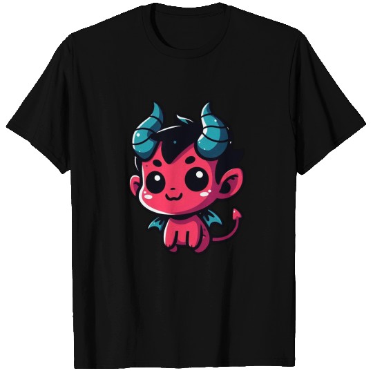 Playful Red Devil - Cartoon, Character, Kawaii T Shirts