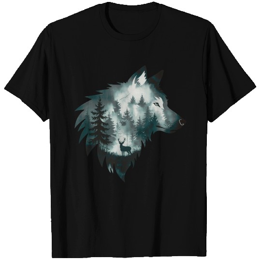 A Captivating Intricate Artwork Featuring A Wolf T Shirts