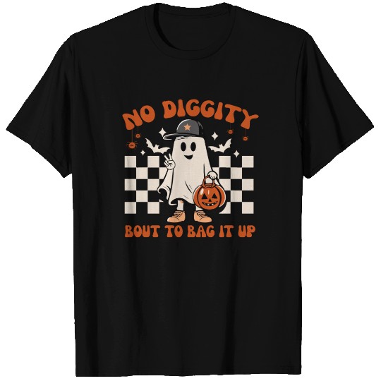No Diggity Bout To Bag It Up Ghost Halloween Kids T Shirts