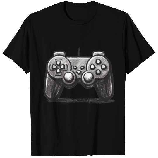 Gamer Controller Cartoon Charcoal Gaming Art 3 T Shirts