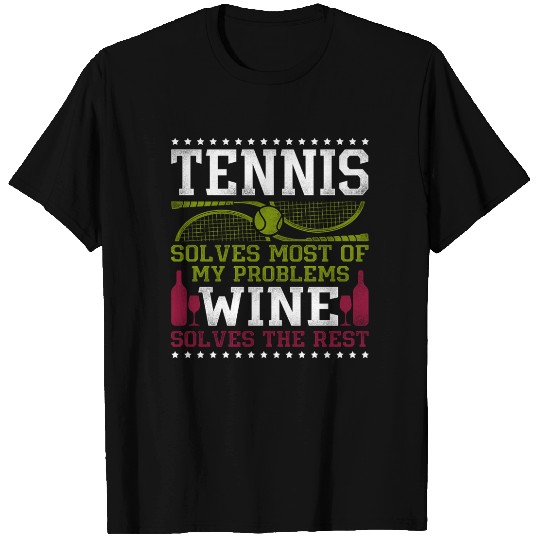 Funny Tennis Player Racket Wine T Shirts