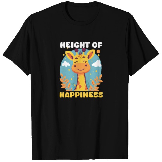 Giraffe Height Of Happiness T Shirts