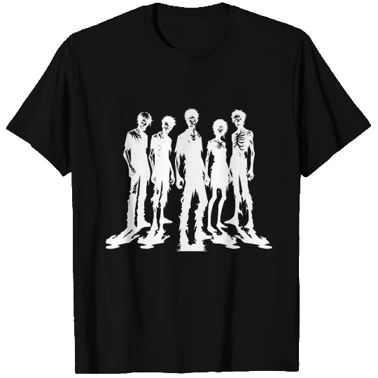 Zombie Gang Scary Halloween Fear Group T Shirts
