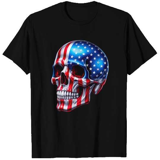 American Flag Skull T Shirts