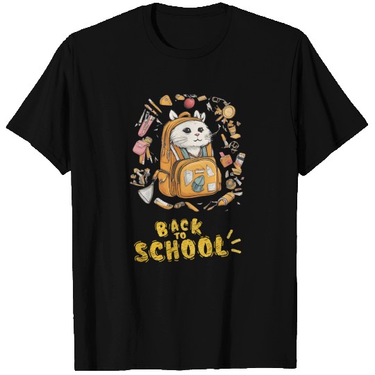 A cute white cat back to school T Shirts